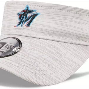 FLORIDA MIAMI MARLINS Gray Distinct Adjustable VISOR CAP HAT NEW ERA NWT!